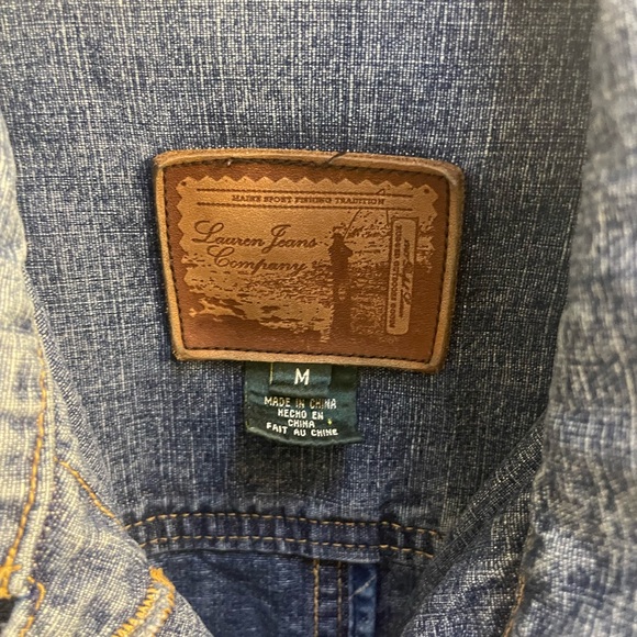 Lauren Denim Ralph Lauren Jean Barn Chore Jacket Coat  Womens Vintage 1990 Sz M - Picture 4 of 8
